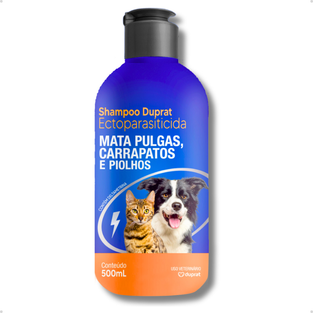 Shampoo Ectoparasiticida Anti-Pulga Contra Pulgas Carrapatos e Piolhos 500ml - Pet Clean