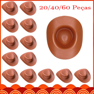 5.4 x 4.6 cm, 20/40/60 Peças mini chapéus de caubói, chapéus de vaqueira ocidentais, para DIY suprimentos de roupas