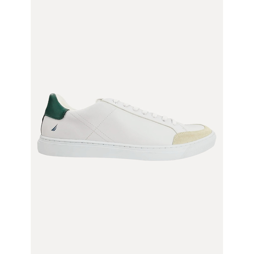 Tênis Nautica Masculino SL Couro Verde/Branco