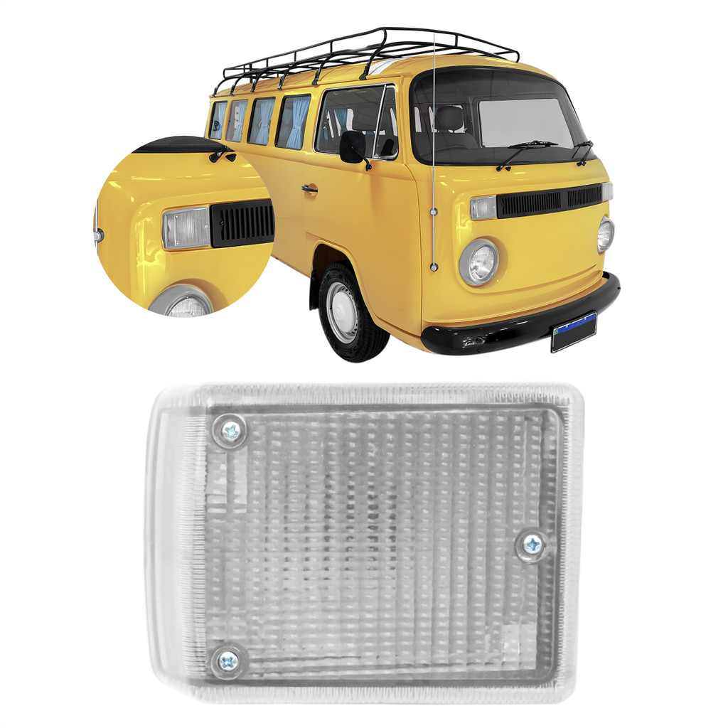 Lanterna Frente Pisca CRISTAL para VW KOMBI 1976 77 78 79 80 81 82 83 84 85 - LD PASSAGEIRO