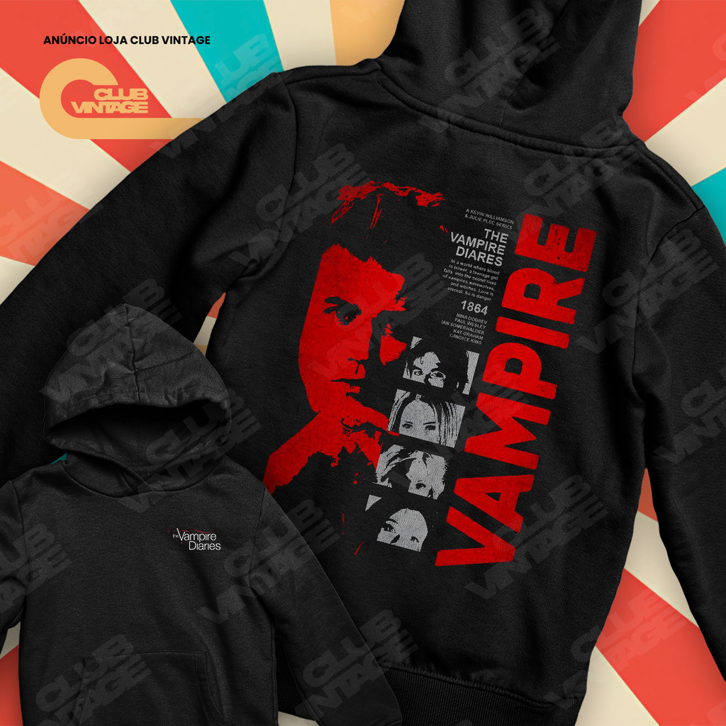 Moletom Canguru Diários de um Vampiro The Vampire Diaries Frente E Verso Séries