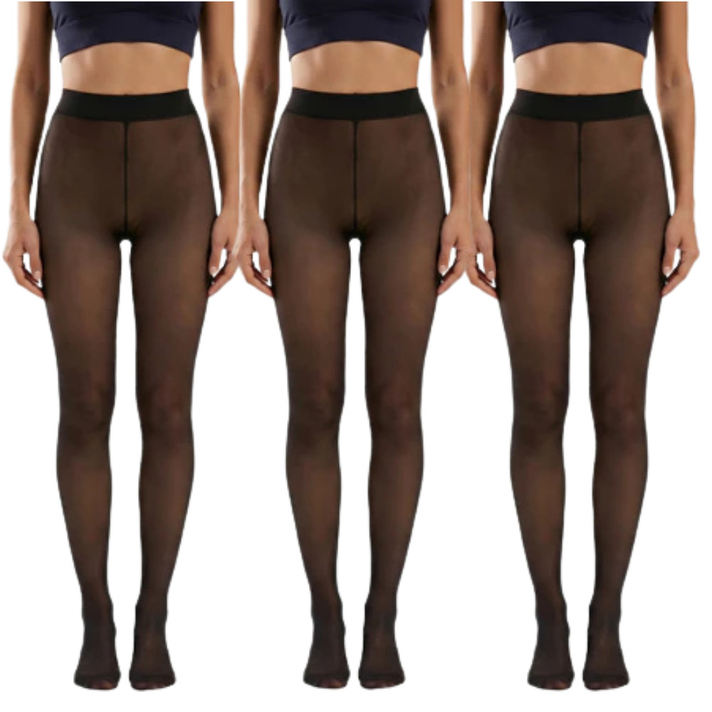 Kit3 Meia-Calça Com Forro de Pelúcia Feminina Térmica Super Elástica