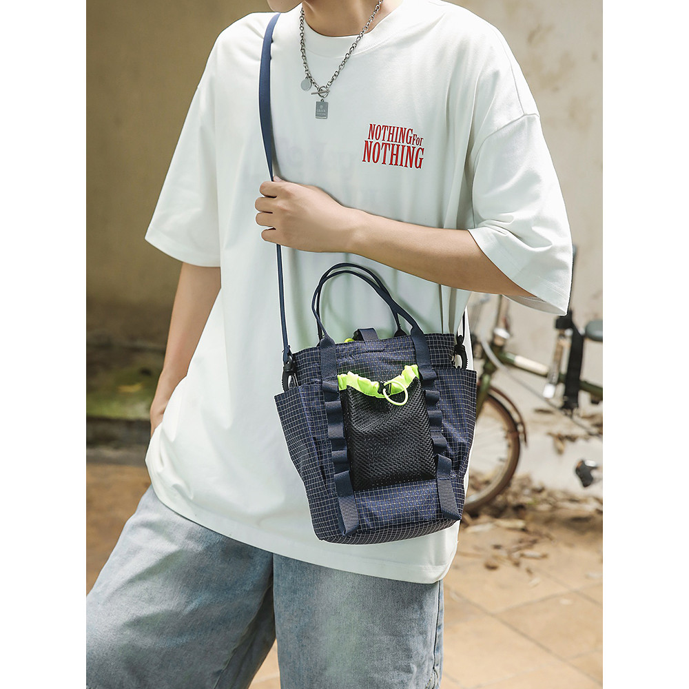 Street Wear estilo ferramentas saco do mensageiro masculino nicho Design portátil balde saco esportes lazer ao ar livre 