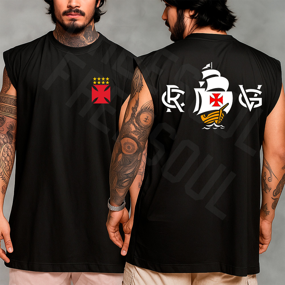 Camiseta regata machao oversized masculino vasco da gama barco retro vintage Longline algodao unissex