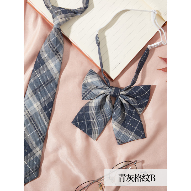 Azul cinza preto azul xadrez jk gravata borboleta feminina estilo Preppy camisa sem laço ins terno de marinheiro
