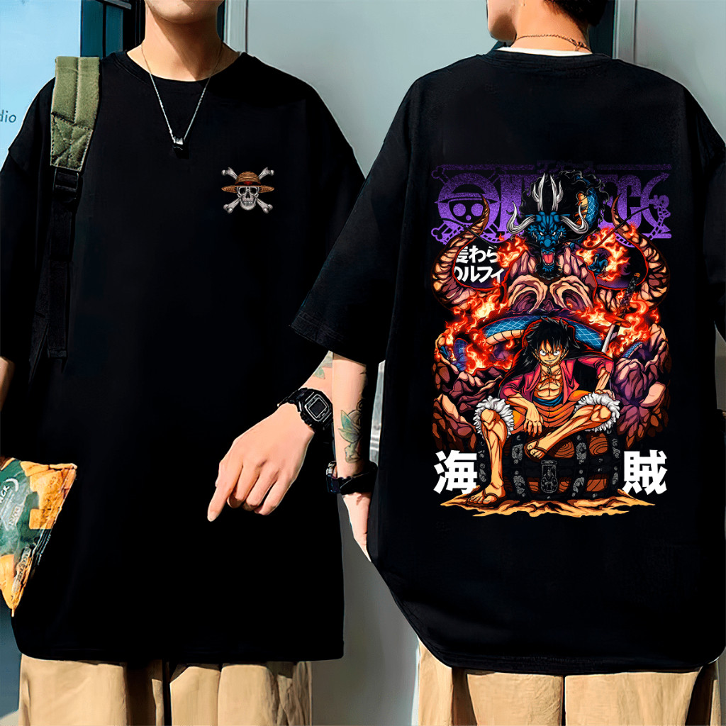 Camisa Oversized Luffy Camiseta Luffy One Piece Anime Unissex Estampado Feminino Masculino