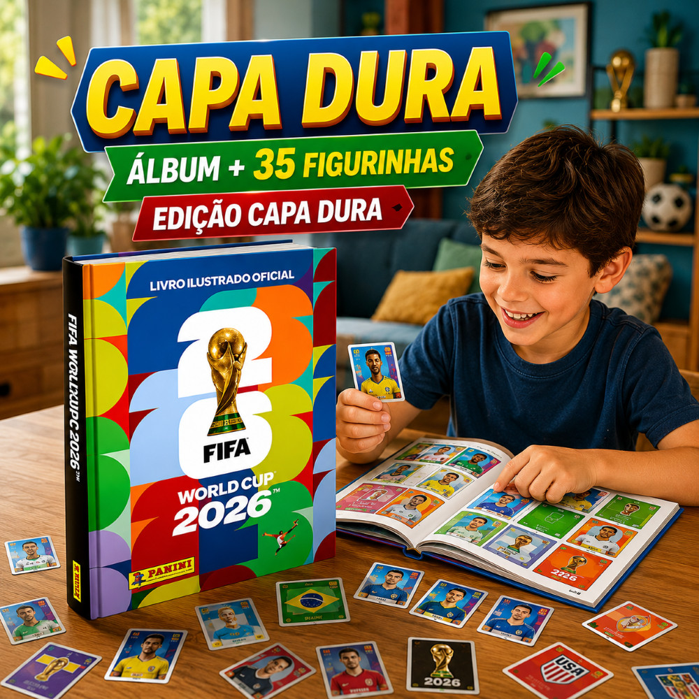 Álbum Capa Dura Copa Do Mundo 2026 + 70 Figurinhas Oficial Panini PRONTA ENTREGA