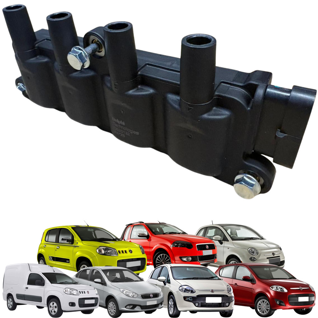Bobina Ignição DELPHI 500 Fiorino Grand Siena Palio Punto Strada Uno 1.4 8V FIRE EVO CE20132