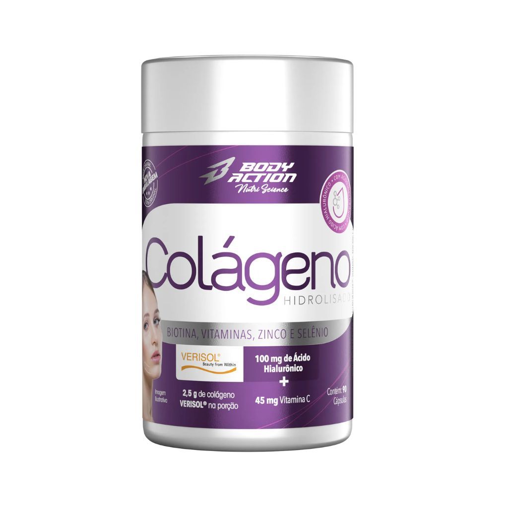 Colágeno Verisol C/ Ácido Hialurônico 90 Capsulas Bodyaction
