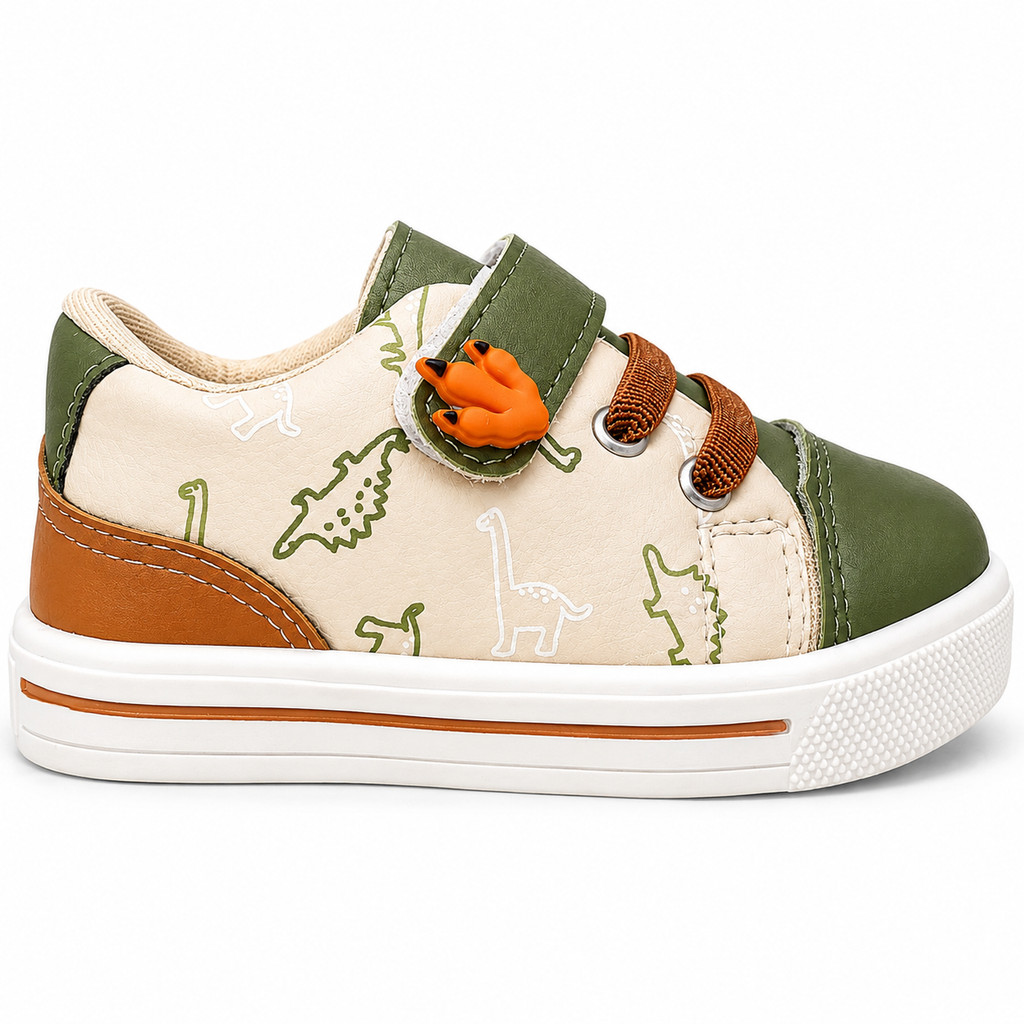 Tênis Bebe Masculino Dinossauro Infantil Confortável