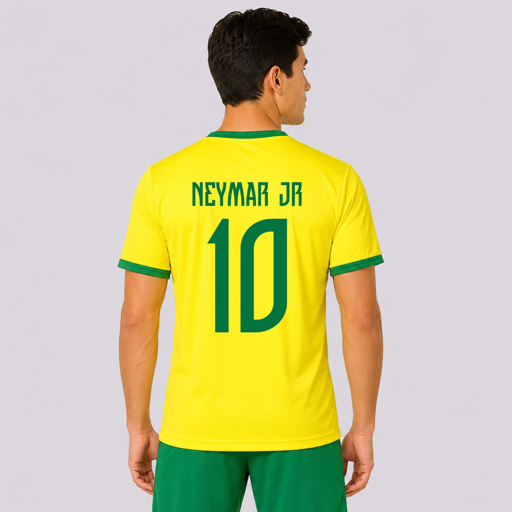 Camisa Placar Brasil Brasão Amarela 10 Neymar Jr