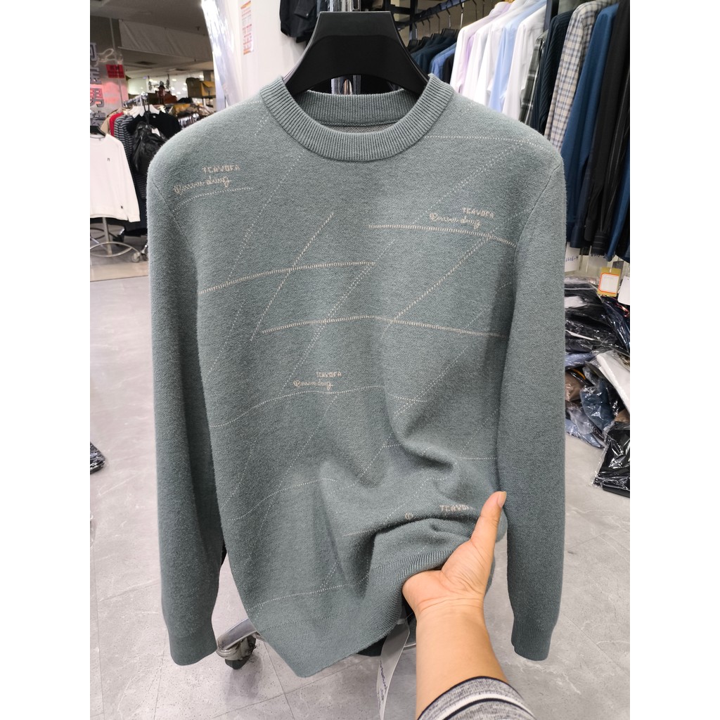 Etiqueta de corte Yajia!Outono inverno novo estilo forro de lã masculino quente macio ceroso confortável Jacquard em tor