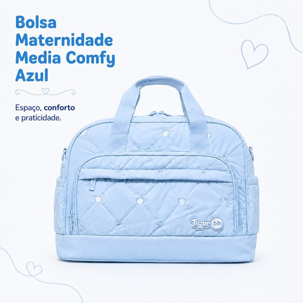 Bolsa Maternidade Media Tigor Tigre BB Comfy Azul