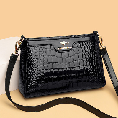 Hong Kong Couro Genuíno Padrão de Crocodilo Bolsa Quadrada Pequena Primavera Novo Estilo Estilo Horizontal Couro Genuíno