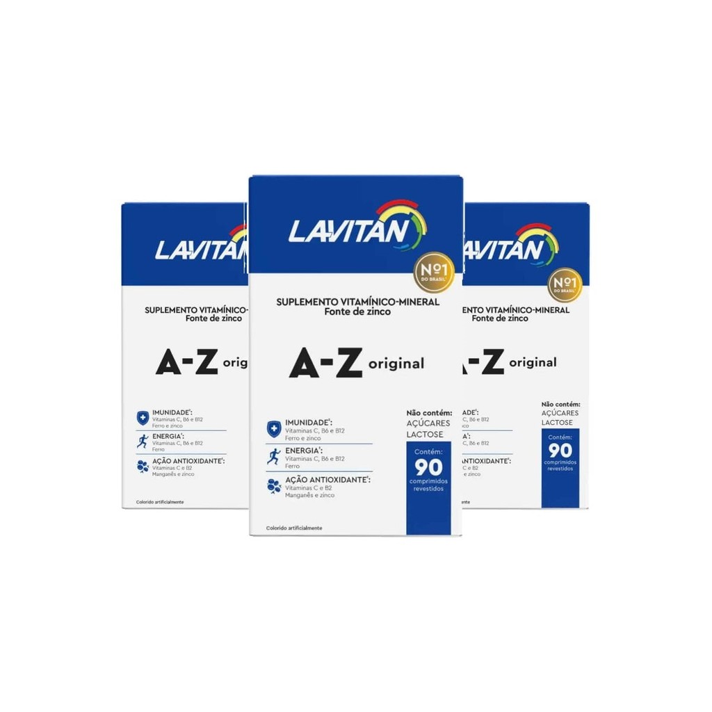 Kit 3 Lavitan Multivitamínico A-Z Original 60 Comprimidos