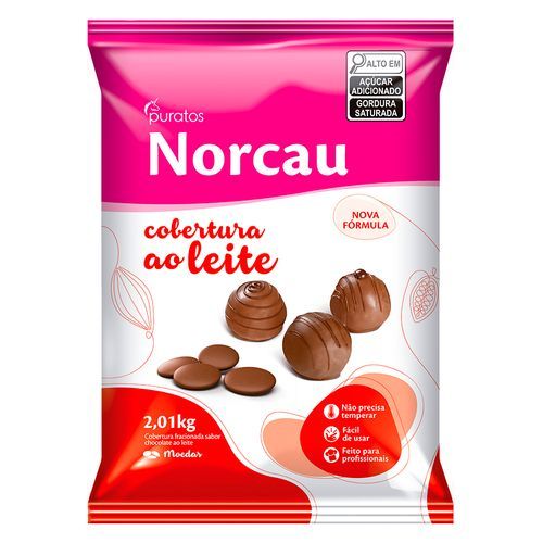 Cobertura Chocolate ao Leite Gotas Norcau 2.01kg Puratos