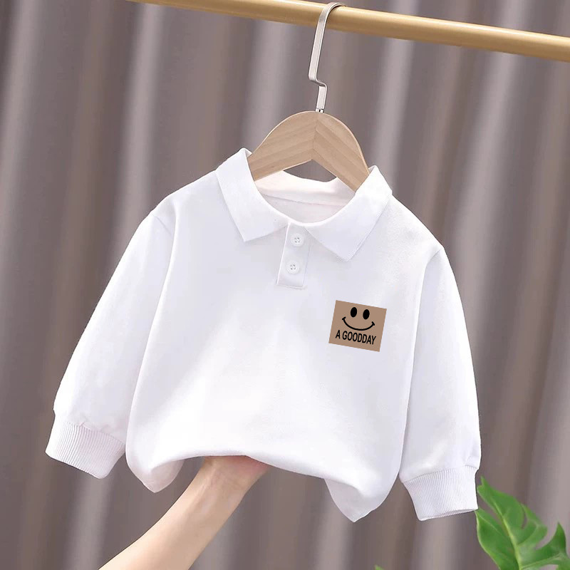 Meninos meninas estilo ocidental camisa de fundo crianças 2026 puro algodão manga comprida camiseta primavera outono beb