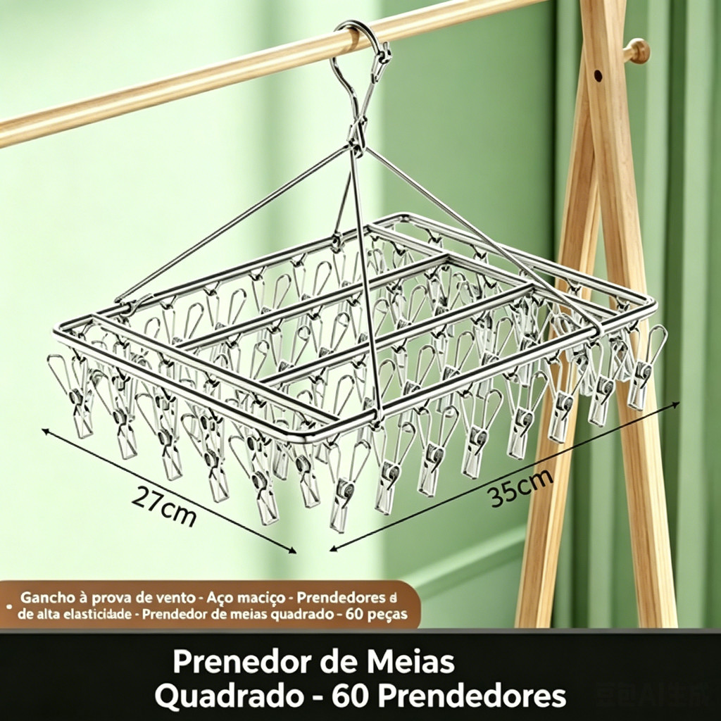 Varal 40 Prendedores Para Roupa Intima Para Calcinha Meia Cueca  Reforçado inox 08/10/20/30/40/60 Prendedores