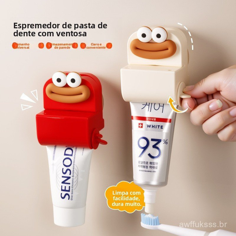 Ventosa espremedor de pasta de dente doméstico, sem perfuração, espremedor de pasta de dente sem rastros, limpeza de den
