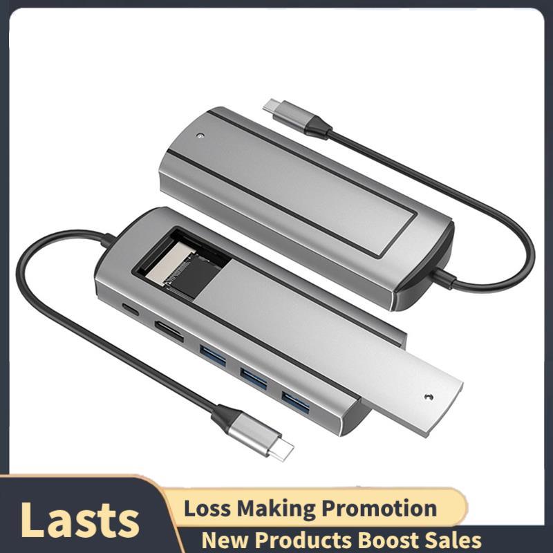1 PCS 6 Em 1 M . 2 SSD HUB USB C Docking Station Com Armazenamento De Disco 3.0 Tipo Para Compatível-Acessórios De Subst