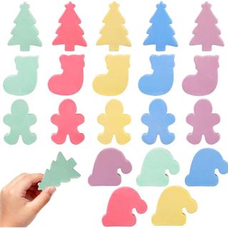 Conjunto de 20 gizes de calçada de Natal com 4 tipos de formatos diferentes, incluindo árvores de Natal, chapéus de Nata