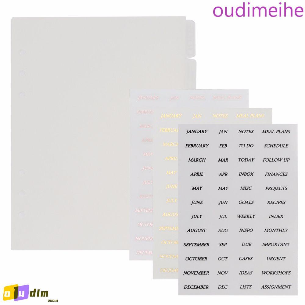 OUDIMEIHE Diário Livro Adesivo Notebook Para A5/A6 Encadernação Suprimentos Folha Solta Fichário Separador De Índice