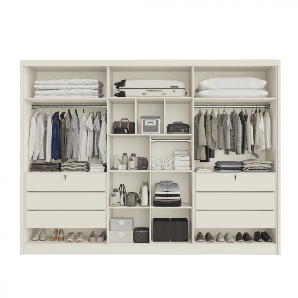 Guarda Roupa Madri 6 Portas 6 Gavetas 100% MDF 2 Portas Reflectas - MadeMarcs — imagem 2 de 2