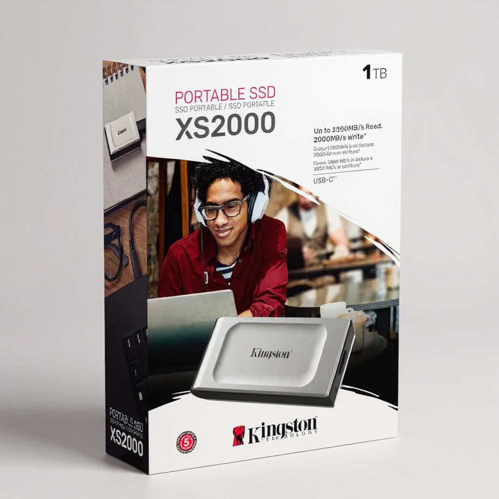 SSD EXT. 1TB KINGSTON XS2000 PORTABLE TYPE-C 3.2 CINZA SXS2000/1000G 2000MB/S