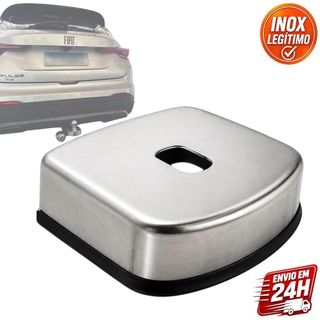 Capa Protetora Inox Cromada 100mm Para Engate Reboque Carretinha Original