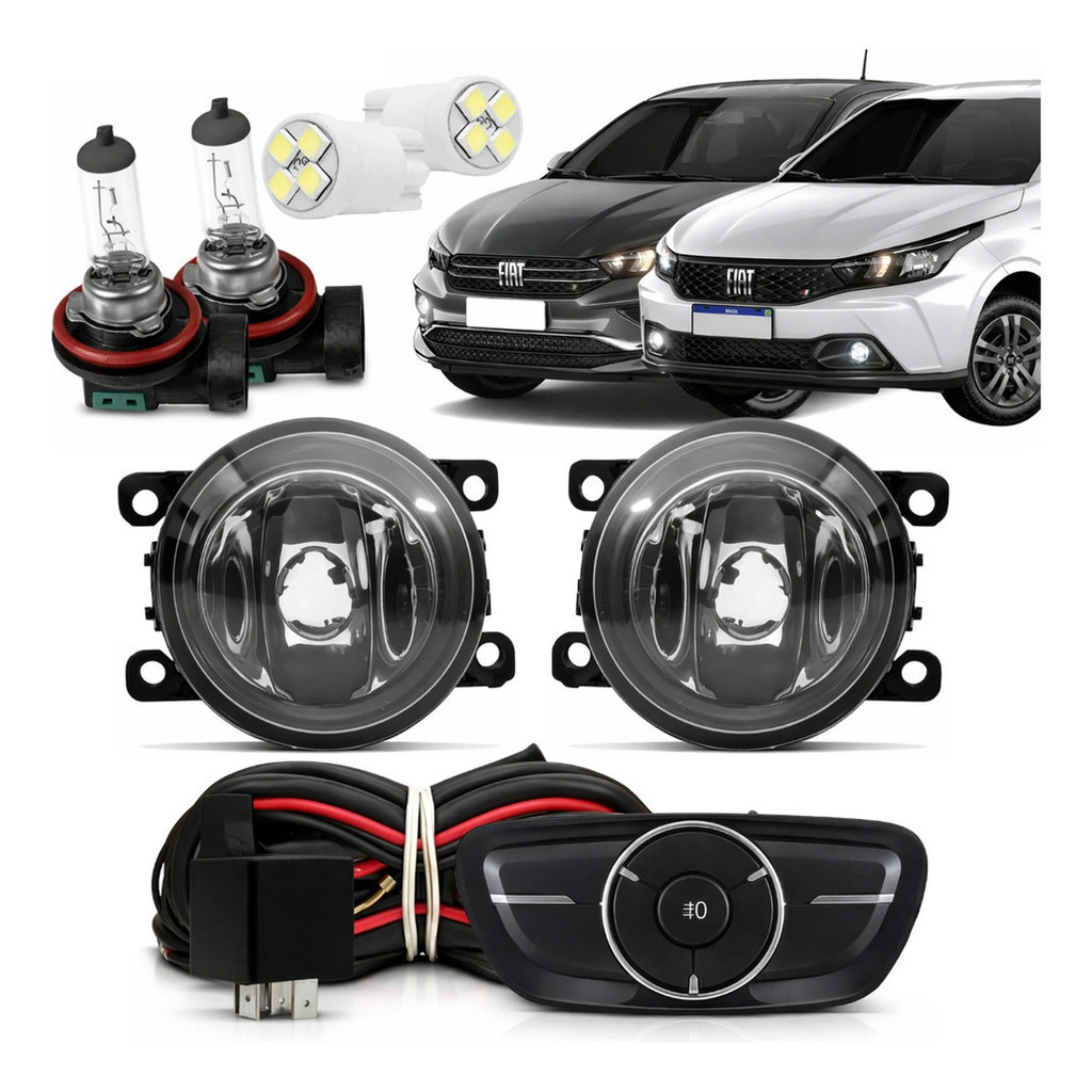 Kit Farol De Milha Fiat Argo Cronos 2017 A 2022 Neblina Branco