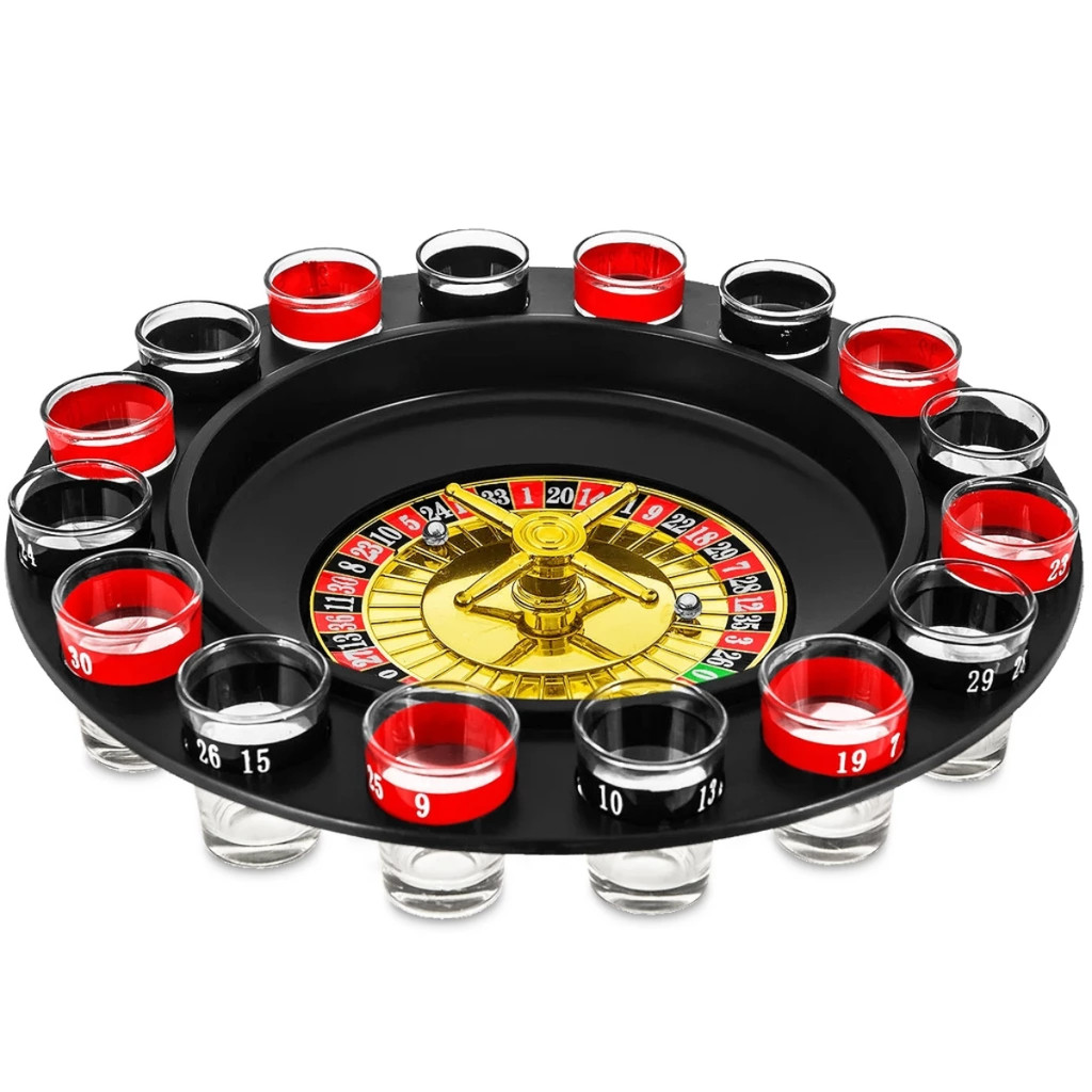 Roleta de Drink Shot Bebidas Para Jogos Brincadeira Amigos Família 16 Copos