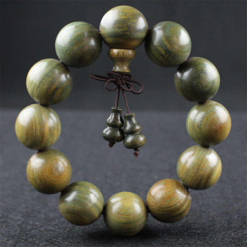 América do sul brasileiro verde sândalo pulseira pequeno buraco suave grão submerso contas sândalo pulseira masculino fe