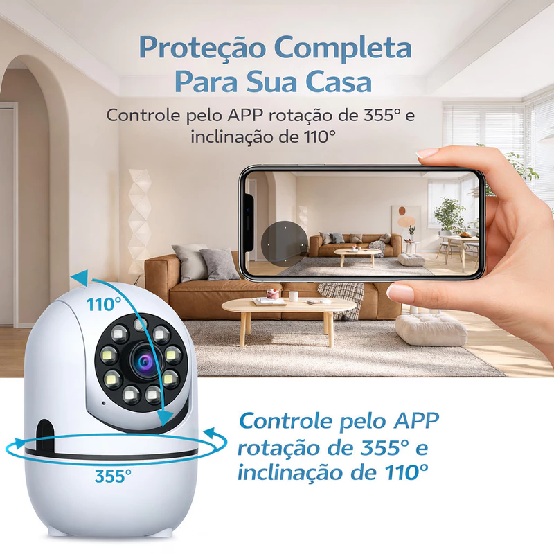 Câmera de Segurança WiFi 360° Full HD Interna Yoosee
