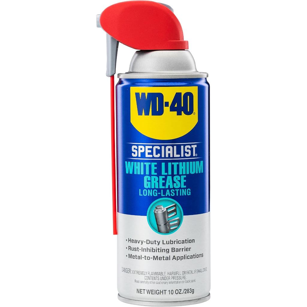 WD-40 Specialist, Spray de Graxa de Lítio Branca com Bico SMART STRAW, 2 Modos de Aplicação, 10 OZ