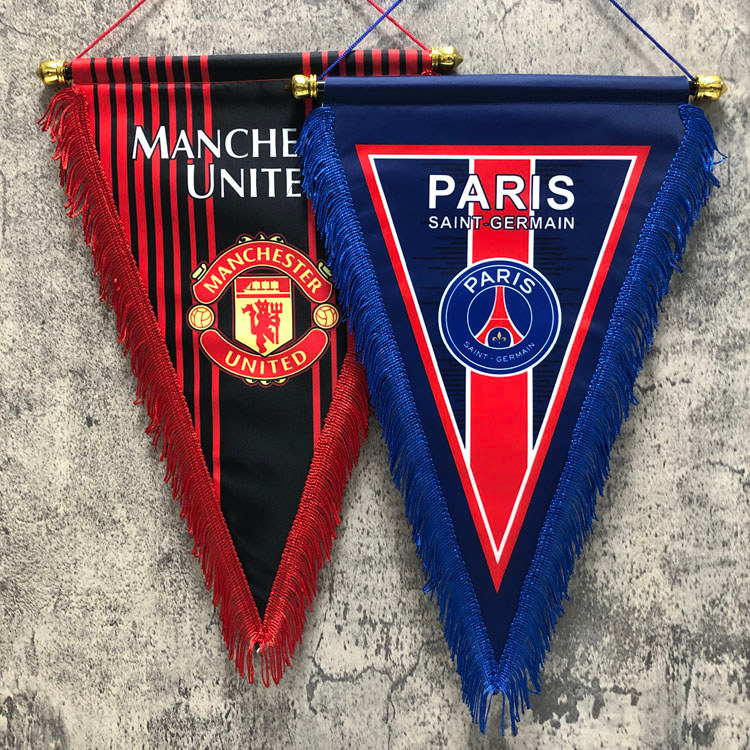 Bandeira de troca de competição de time de futebol, bandeira suspensa, rei Maman união, paris, Liverpool, Bayern, bandei