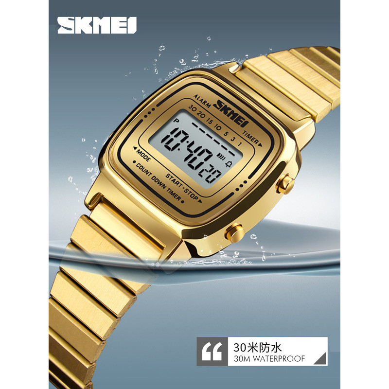 Skmei momento beleza moda tendência senhoras relógio pulseira quadrada relógio eletrônico feminino versão atualizada est