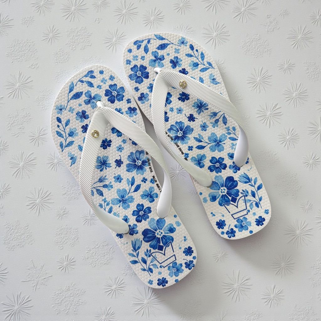 Chinelo Feminino Estampado Floral Confortável Leve Macio Antiderrapante