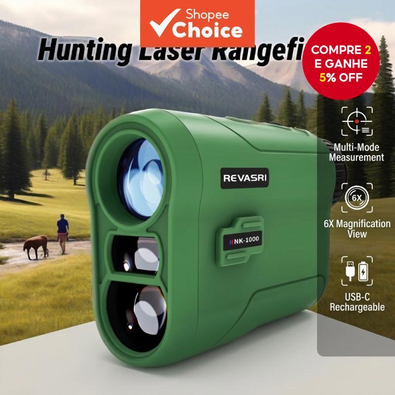 One REVASRI 1000m Laser Rangefinder – Medidor Multifuncional de Distância, Ângulo e Velocidade para Caça
