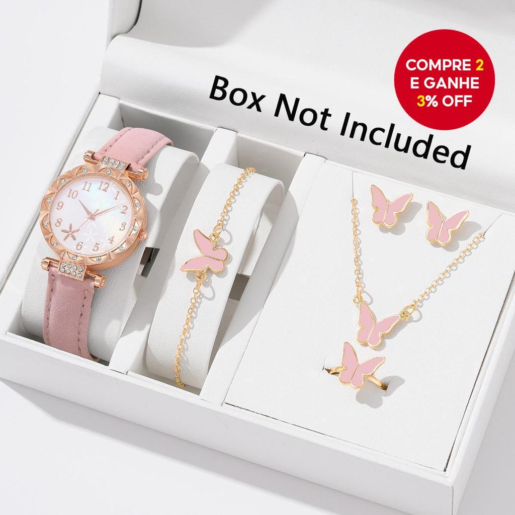 Conjunto De Relógio Feminino De Quartzo Para Presente Elegante | Vários Estilos Elegantes A Mulher Moderna