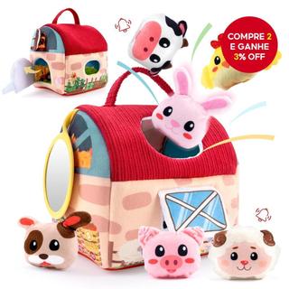 Bebê Macio Casa De Celeiro Brinquedos Com Pelúcia Animais De Fazenda Sensorial Brinquedo Montessori Para Crianças Presen