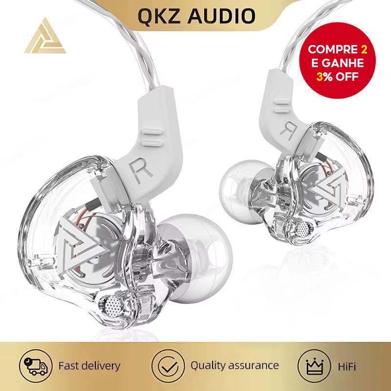 QKZ AK6 Fones De Ouvido Com Fio Fone Intra-Auricular Atualizado Monitor De Palco Dinâmico Microfone Baixo Ergonômicos Ex