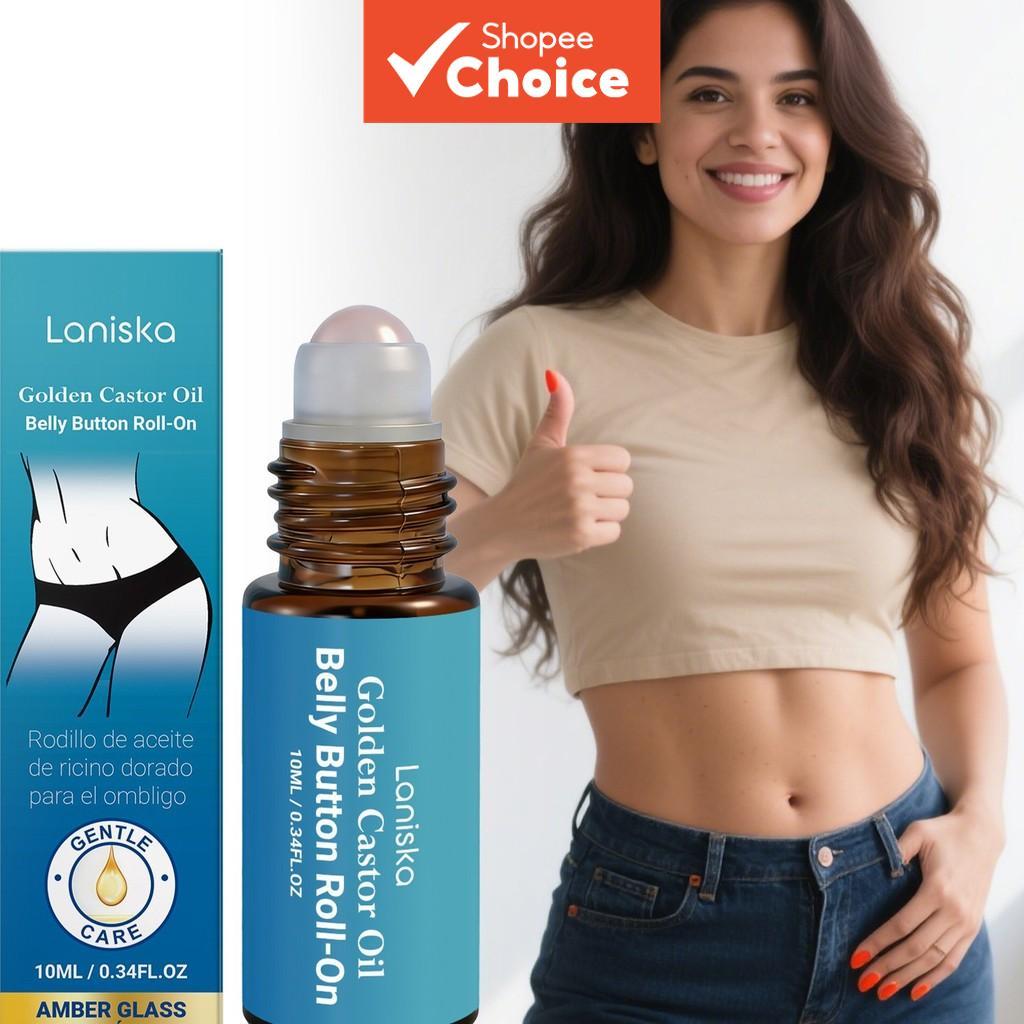 Óleo de Rícino e Polifenóis do Chá Rolo Abdominal, Acalma e Firme a Pele, Reduz Inchaço e Apoia a Circulação 10 ml -