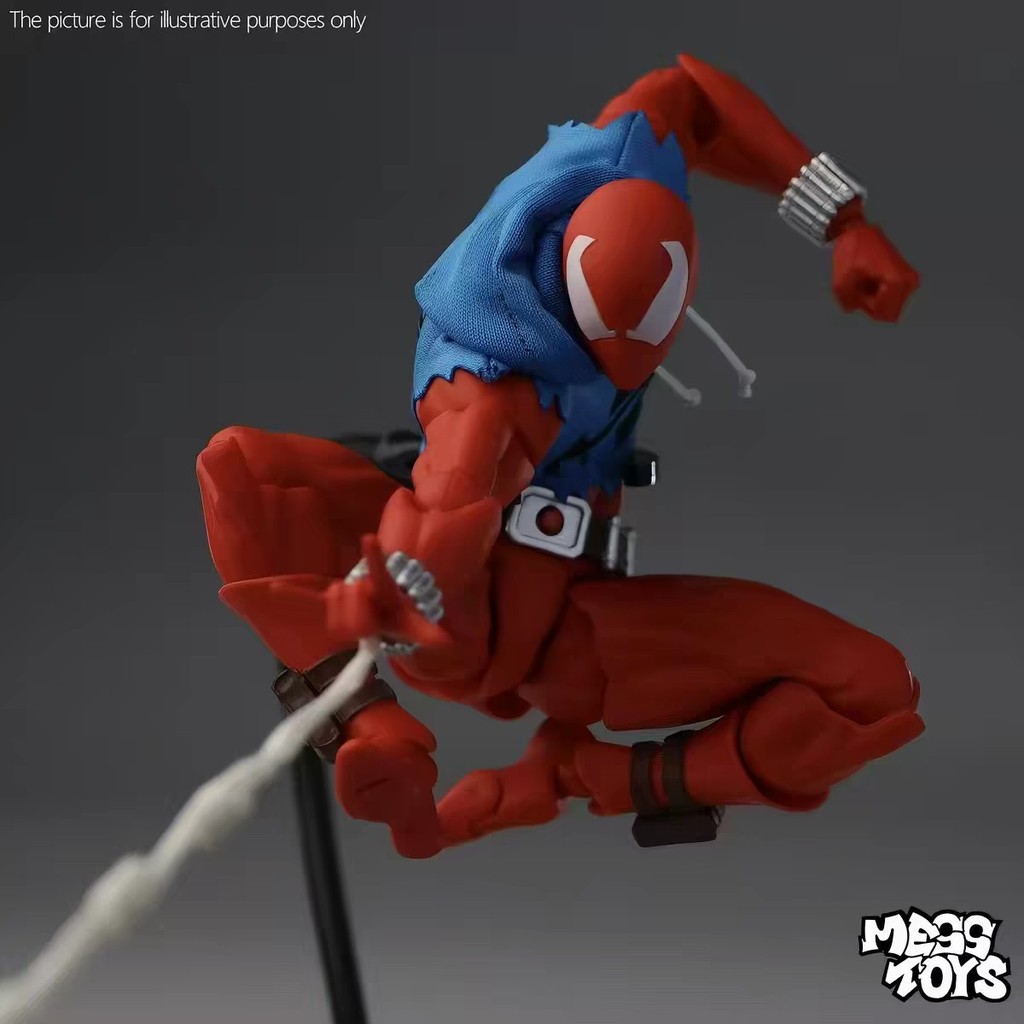 MESS BRINQUEDOS Gorila Vermelho Homem-Aranha Gorila Herói Vermelho Roupas de Pano Azul Terno de Batalha Modelo Móvel Con