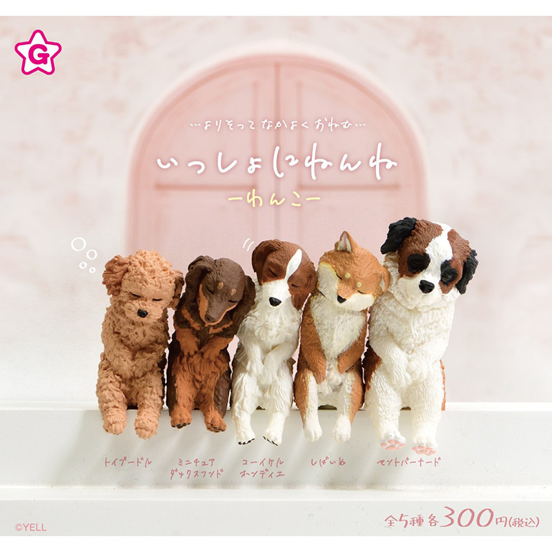 Adesivos dormindo filhote de cachorro Corgi Shiba Inu Akita bonito genuíno YELL Animal cápsula brinquedos boneca