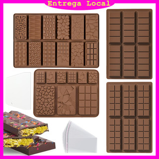 2 Peças moldes de barra de chocolate, moldes de chocolate antiaderentes, conjunto de moldes de chocolate de silicone