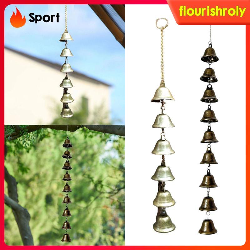 [Flourishroly2] Grande Carrilhão De Vento Rústico Ao Ar Livre Metal Decoração De Jardim Sinos Pendurados Para Cerca Port