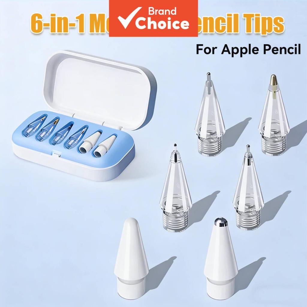 TOILEUM Pontas de ponta fina 6 unidades para Apple Pencil 1a/2a/USB-C - Conjunto