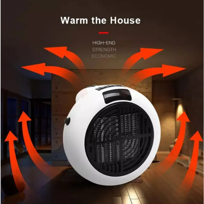 Aquecedor de Espaço Elétrico Portátil C Termostato Pequeno Ventilador Aquecedor Eficiente para Casa