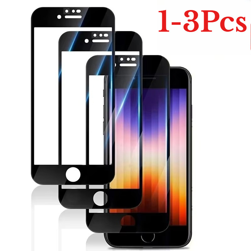1-3 Unidades Para iPhone 8 7 6 6s Plus HD Filme De Vidro Temperado Com Borda Preta SE 2020 2022 8Plus 7Plus 6Plus Protet