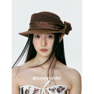 Elegante leopardo impressão decorativa chapéu de aba elevador feminino primavera verão viagem respirável protetor solar 